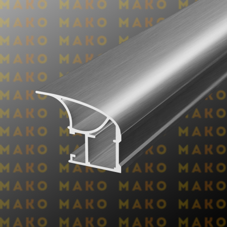 Профиль вертикальный асимметричный MS130 Серебро браш (A29)